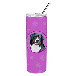 Australian Shepherd Black Tricolor #1  Stainless Steel 20 oz Skinny Tumbler, Pin